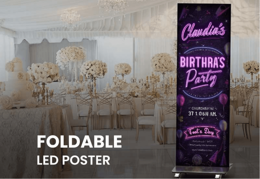 Foldable LED poster